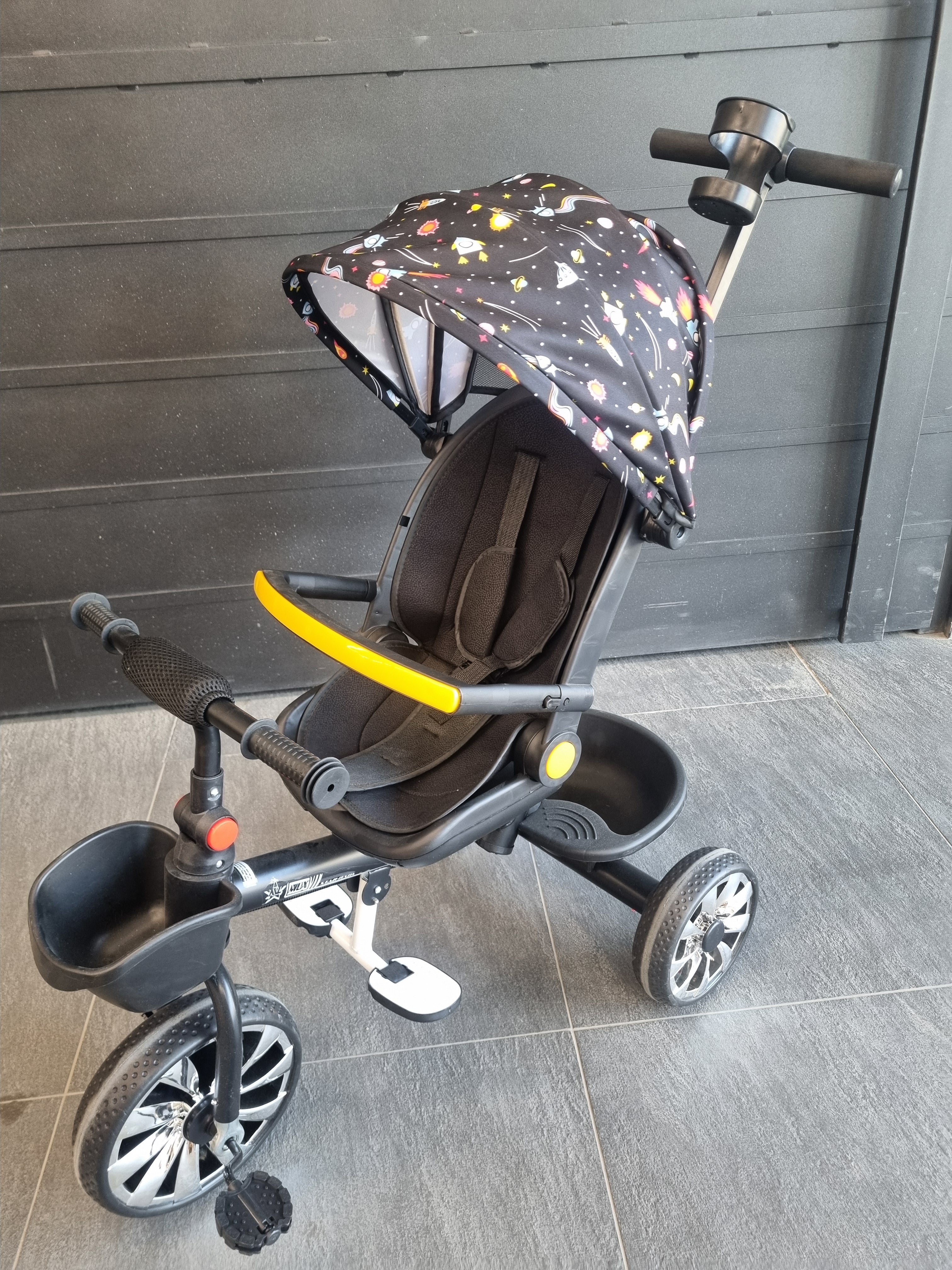Bicicleta 3 roti cu maner, cu poziție de somn, scaun se întoarce cu fața la mama D2410-1915