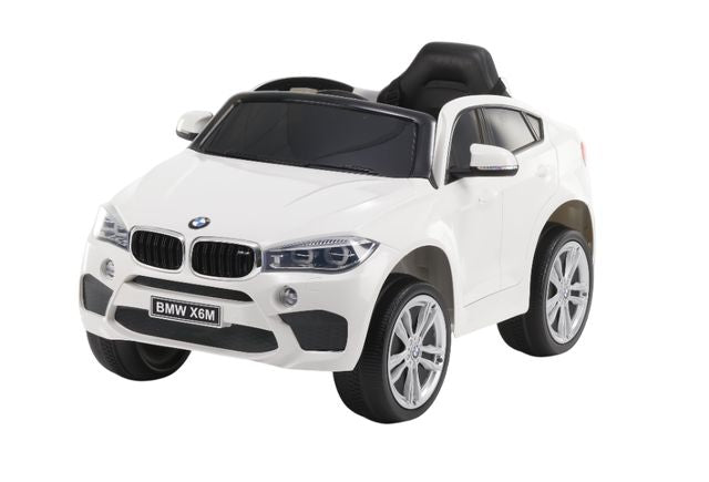 Mașină cu acumulator BMW X6M (sarcină maximă 30 kg, scaune din piele, 12V7Ah, 2 motoare de 45W, telecomandă, roți moi - EVA, dimensiuni 117x74x60 cm) art. JJ2199