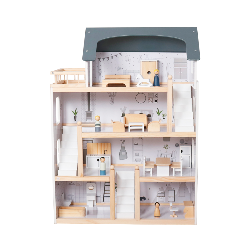 Casa de papusi din lemn 61,3*26,4*77,4 cm, sur W06A392