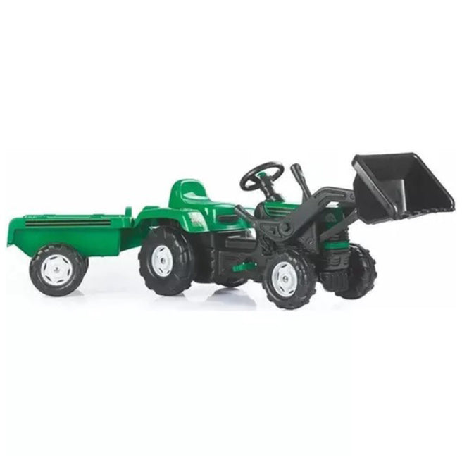 Excavator cu pedale și remorcă, verde, Dolu, cod 42461, 8048