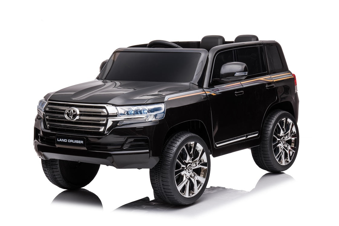 Mașină cu acumulator TOYOTA LAND CRUISER (scaune din piele, 12V7Ah, 2 motoare de 45W, telecomandă, roți moi - EVA, dimensiuni: 125x74x58 cm) cod produs JJ2022/1/2