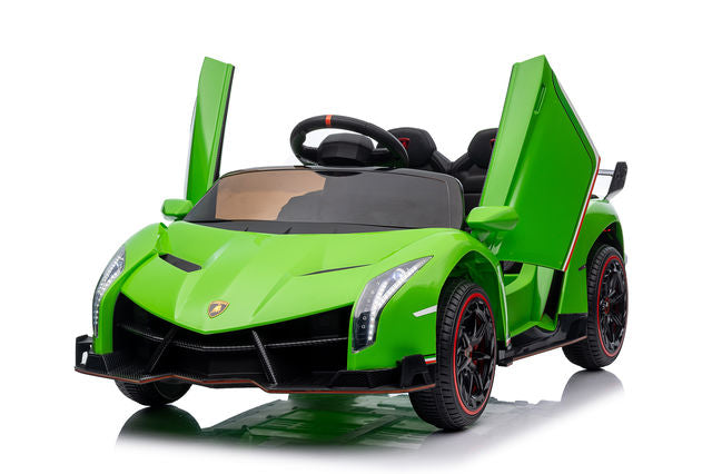 Автомобиль на аккумуляторе LAMBORGHINI VENENO, максимальная грузоподъемность 30 кг (кожаные сиденья, 12 В, 7 Ач, MP-3, мотор, мягкие колеса EVA, размеры 111×61×45 см) MX615B/2/1