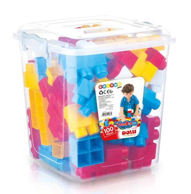 Set de construcție cu 100 de piese în cutie de plastic, Dolu art.5063