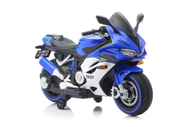 Motocicletă 12V12AH*1, 2 motoare, cu viteză manuală, roți moi din EVA, scaun din piele, sarcină maximă 25 kg, (140 x 88 x 58 cm), art. RT921