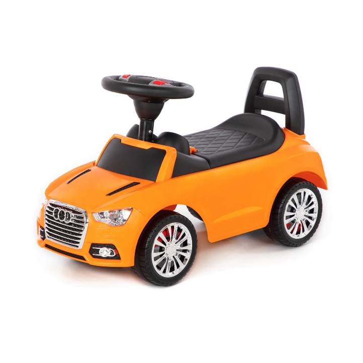 Каталка-автомобиль "SuperCar" №2 со звуковым сигналом (оранжевая)(Полесье) арт.84569