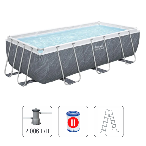 Bestway Power Steel Pool 404x201x100см, 6478л, металлический корпус, 56721BW