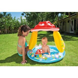INTEX Piscină gonflabilă pentru copii cu baldachin “Ciuperca” 102х89 cm, 45 L, 1-3 ani, art.57114