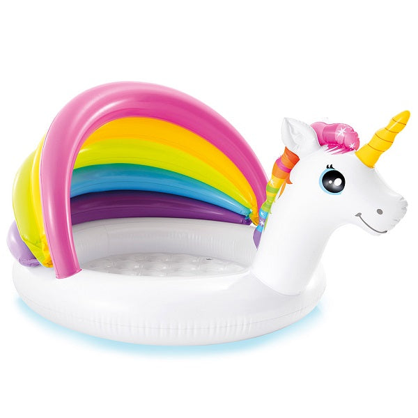 INTEX Piscină gonflabilă pentru copii cu baldachin “ Unicorn ” 127x102x69 cm, 45 L, 1-3 ani, art.57113