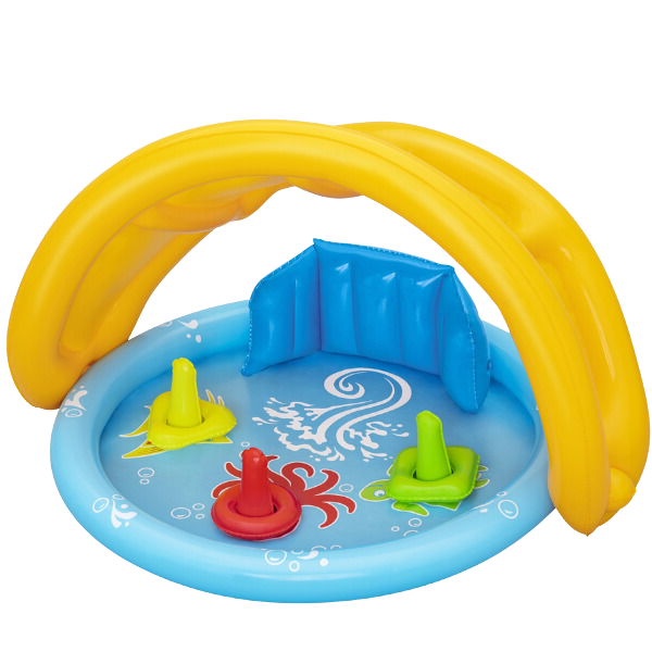 Bestway Piscină gonflabilă pentru copii cu baldachin „Scoica de mare” 115x89x76 cm, 45 L, de la 6 luni, 52568BW