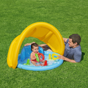 Bestway Piscină gonflabilă pentru copii cu baldachin „Scoica de mare” 115x89x76 cm, 45 L, de la 6 luni, 52568BW