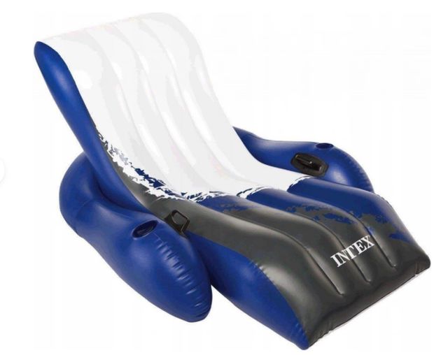 INTEX Șezlong gonflabil până la 100 kg, 180x135 cm cu suport pentru pahar și mineri art.58868