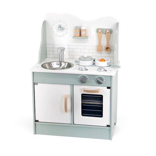 Bucătărie din lemn pentru copii cu accesorii (culoare verde), art.44048