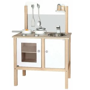Bucătărie din lemn cu accesorii, culoarea albă, art.50223