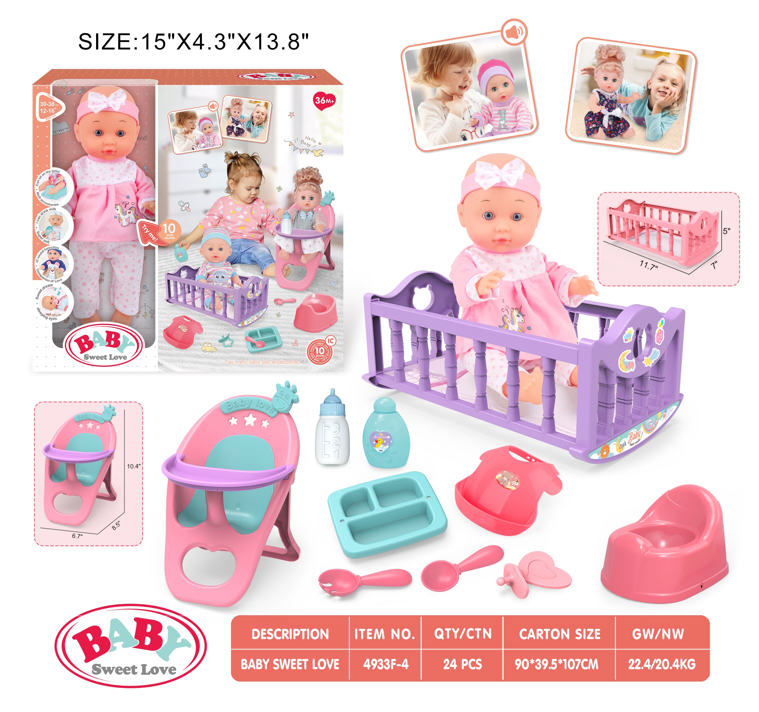 006641 Set papusa cu functii cu accesorii