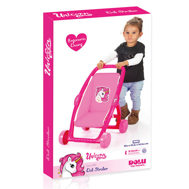 DL Carucior pentru papusi Unicorn roz, cod 44482