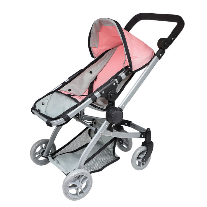 Cărucior pentru păpuși, culoare fucsia cu mâner negru, cod 832001