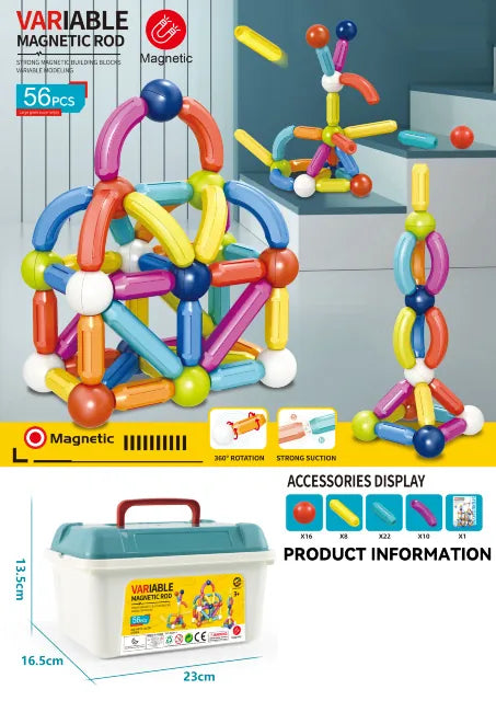 Constructor Magnetic Sticks 56 Piese 22724