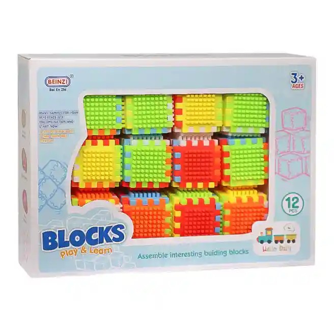 Cuburi Constructor "Play & learn", 12 buc, cod 844215