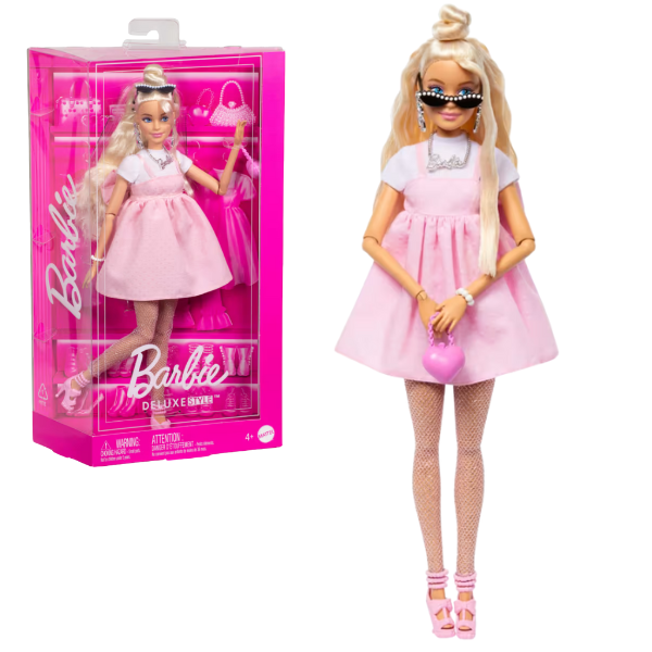 Păpușa Barbie „Fashionistă în rochie roz pastel” HYV27 (mg)