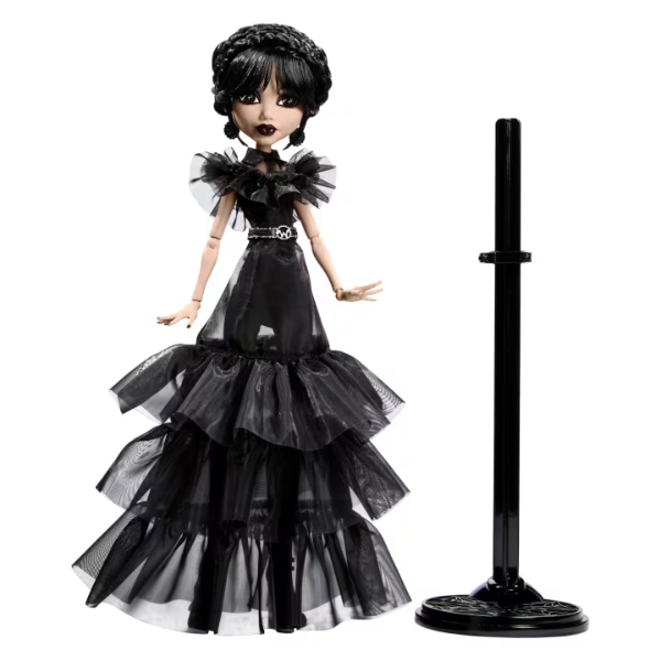Set de joc Monster High „Păpușa Wednesday în Rochie”, cu accesorii HXJ03
