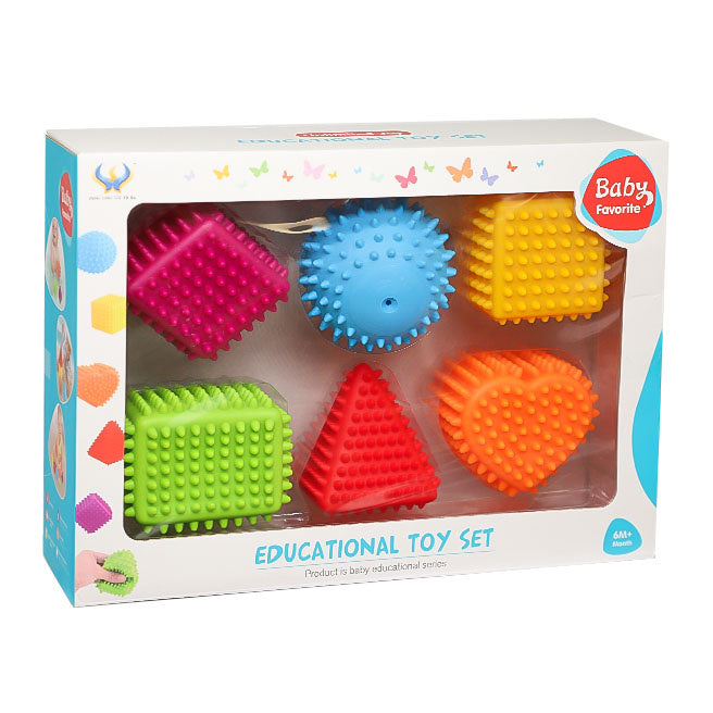 Set de figuri geometrice tactile 6 buc, cod 1033D