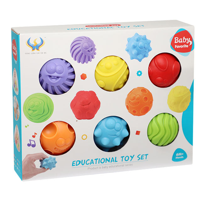 Set de mingi tactile texturate 6 buc, cod 1032D