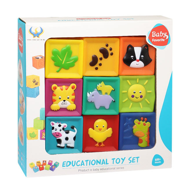 Set cuburi moi de dezvoltare "Fermă" 9 buc, cod 1034D