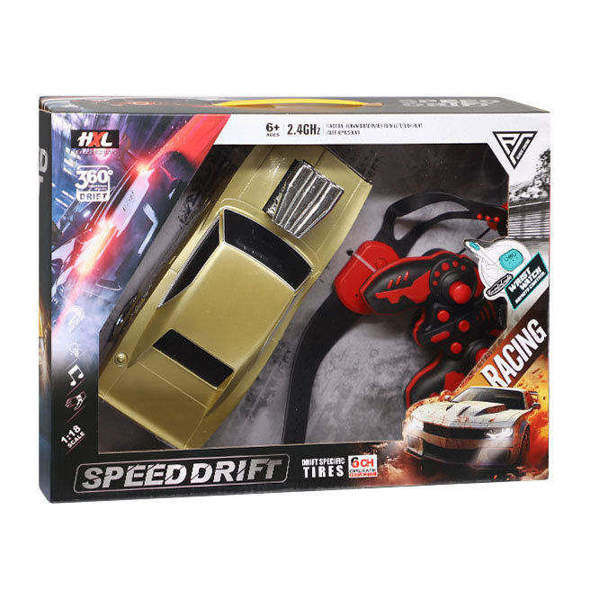 Mașină 1:18 cu telecomandă, aurie, cod 880201