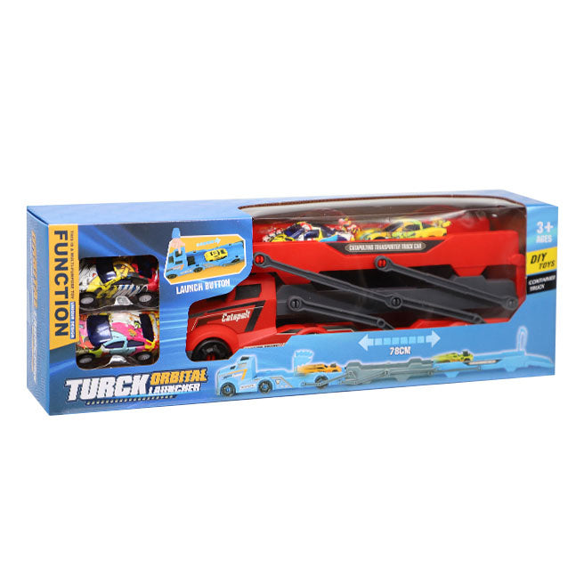 Catapultă transport auto cu 4 mașini, roșie, cod 880401