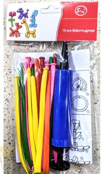 007528 Set pompa cu baloane 15pcs