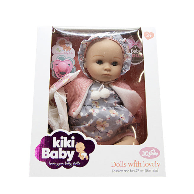 Кукла "Baby so funny" 40 см в розовой шапочке с ушками и соской, код 662015