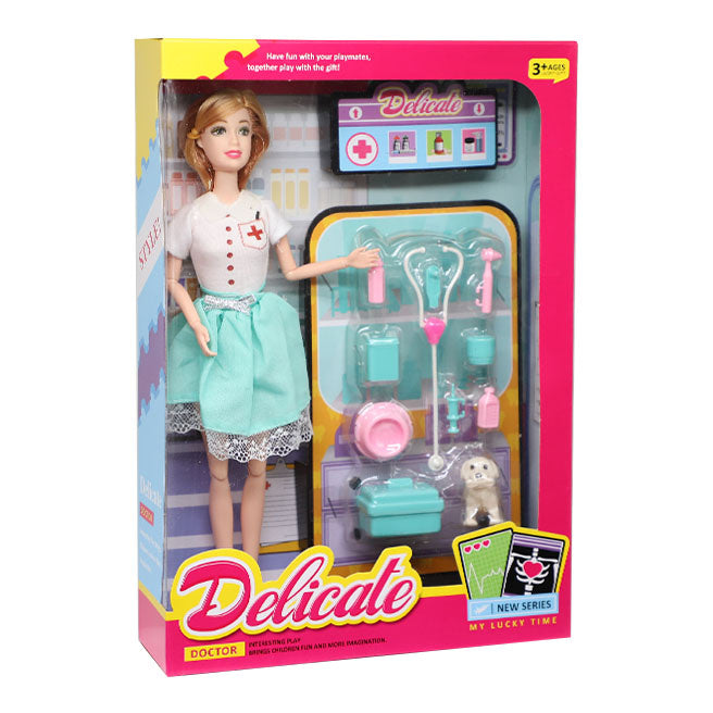 Păpușa „Medic veterinar”, într-o fustă, cod 880260, 880261