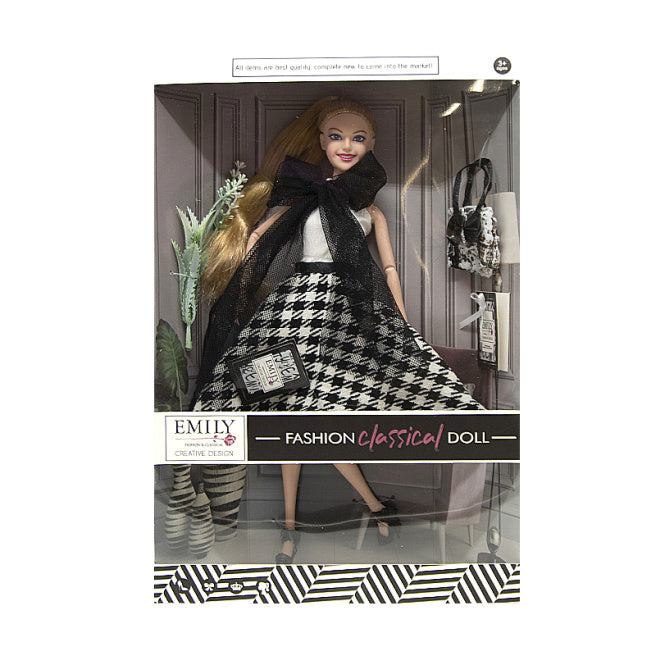 Papusa Emily 30 cm, cu geanta, cod 672023