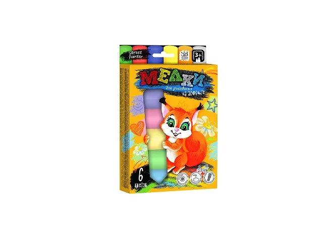 Creta pentru desen pe asfalt, MEGA 6 buc 22984