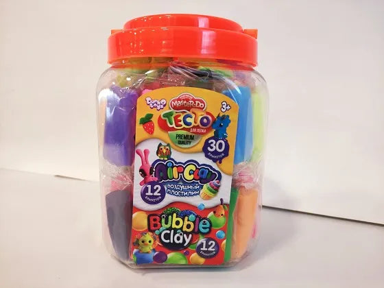 Set de creatie 3в1: Aluat pentru modelare, plastilină cu aer , plastilină cu bile 35771
