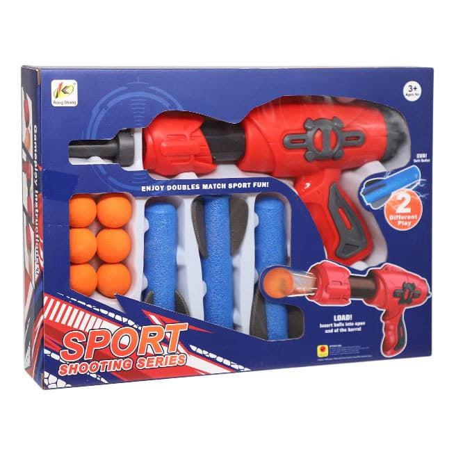 Pistol cu pompă și gloanțe moi, portocaliu cod 902595, roșu cod 902594