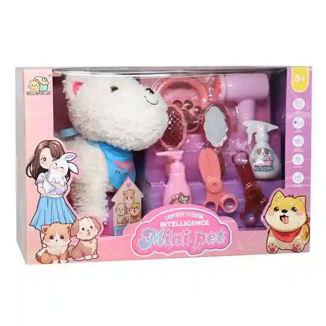 Set Groomer cu câine alb și maro, cod 902039