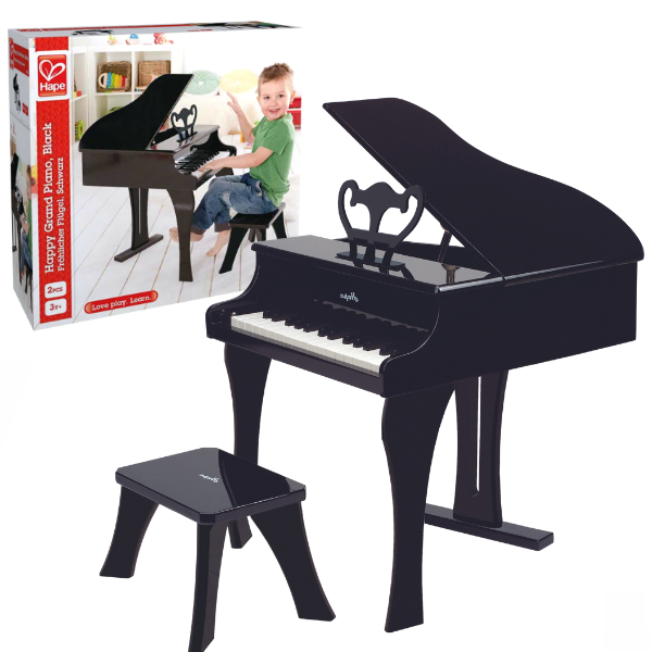 E0320 Instrument muzical „Pian negru cu scaun” lemn HAPE