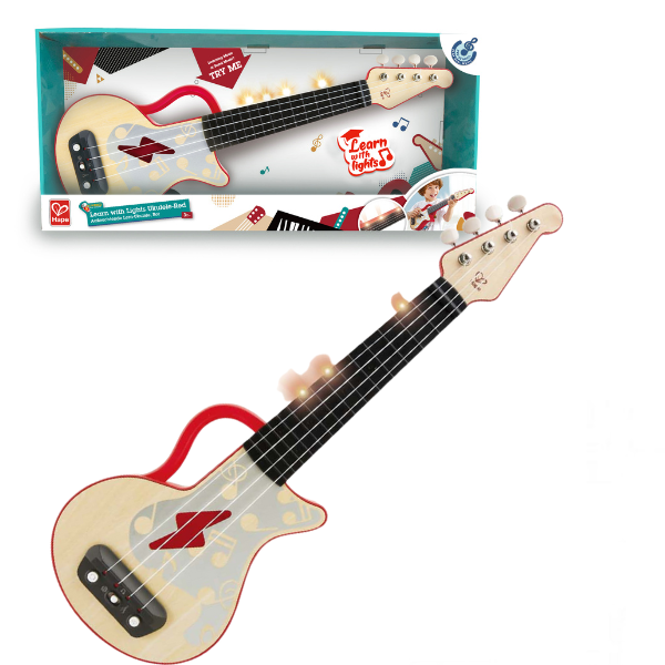 E0624 Chitara Ukulele cu lumini, Roșie 17 × 53 × 6 cm