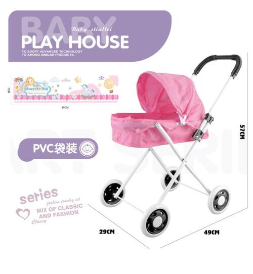 Carucior pentru papusi roz THF816-X