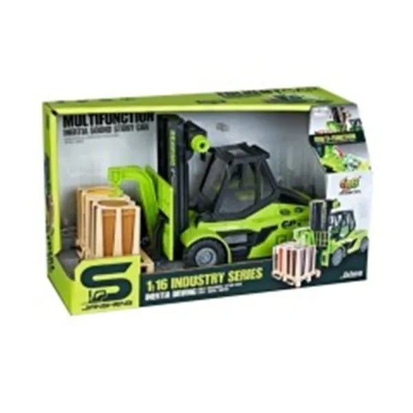 Jucarie Stivuitor verde cu frictiune, sunete si lumini, 1:16 69683
