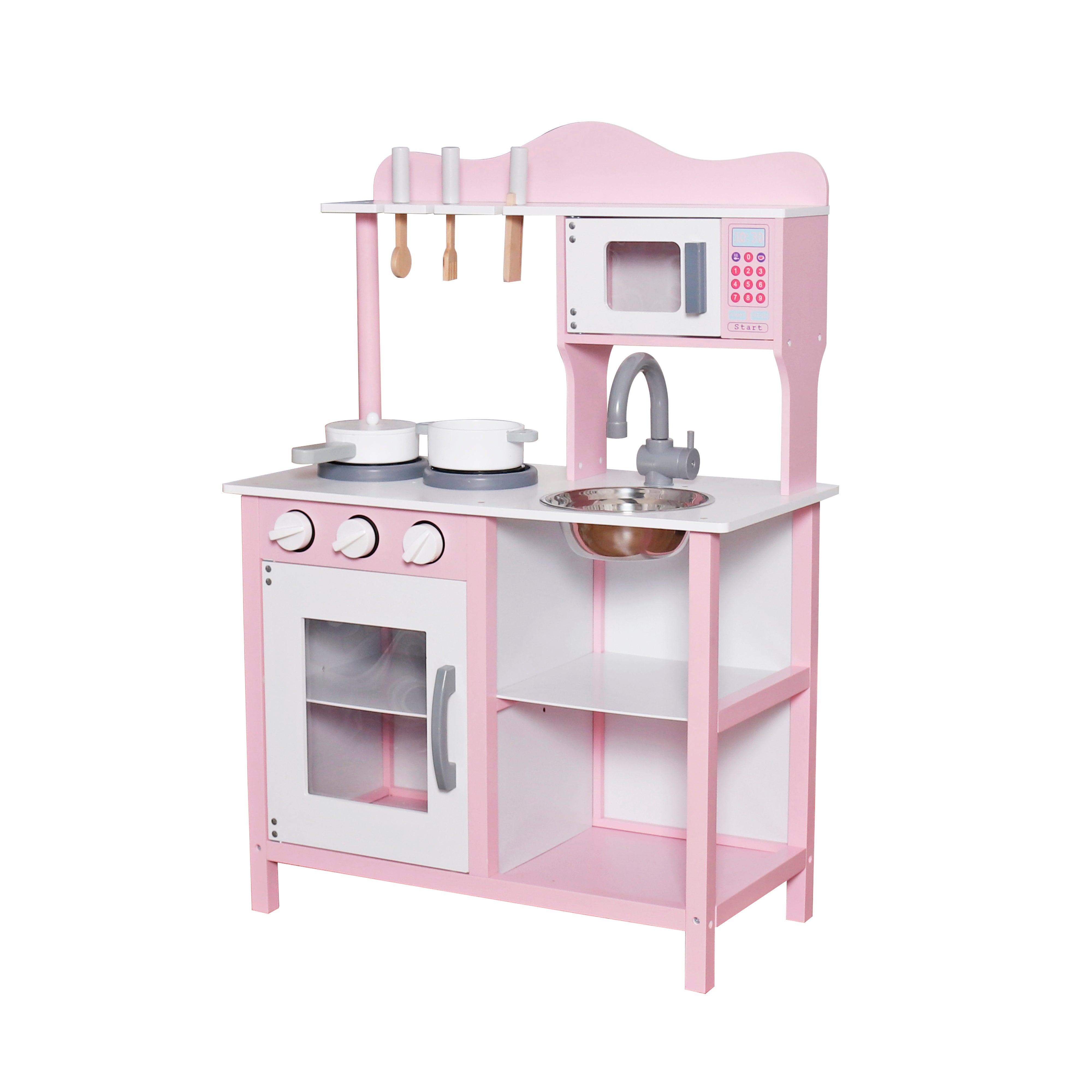 Bucatarie din lemn cu accesorii si functii 58.5*29.2*85cm, roza W10C404I