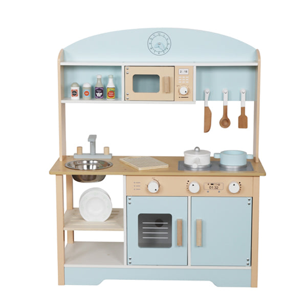 Bucatarie din lemn cu accesorii si functii 68*25.6*81 cm, albastra W10C573H