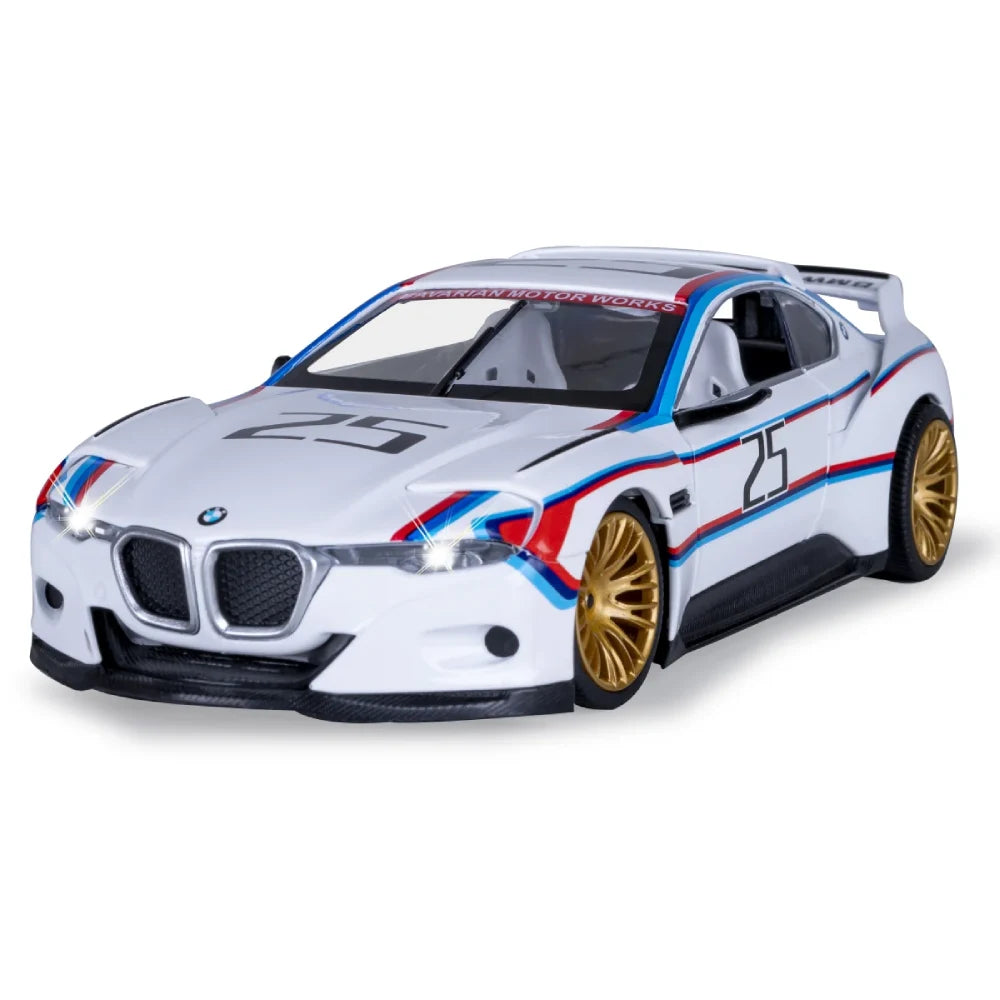 (68257A/2) 1:24 BMW 3.0 CSL Hommage R белый со звуками (двери открываются)