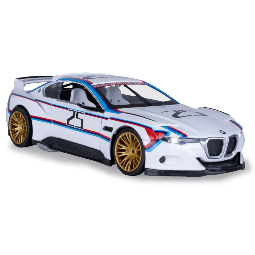 (68257A/2) 1:24 BMW 3.0 CSL Hommage R белый со звуками (двери открываются)