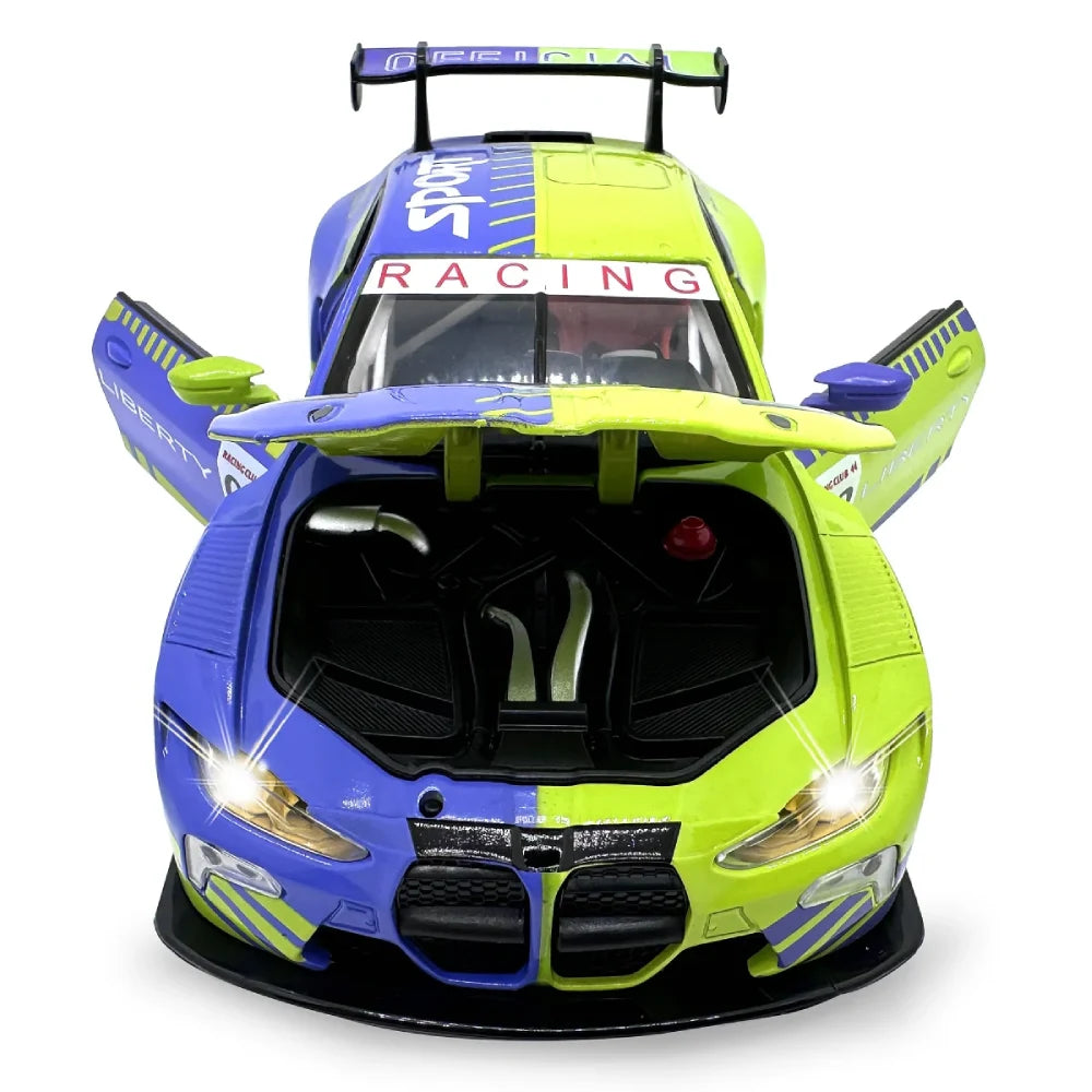 (68282A/3) 1:24 BMW M4 GT3 зеленый со звуками (двери открываются)