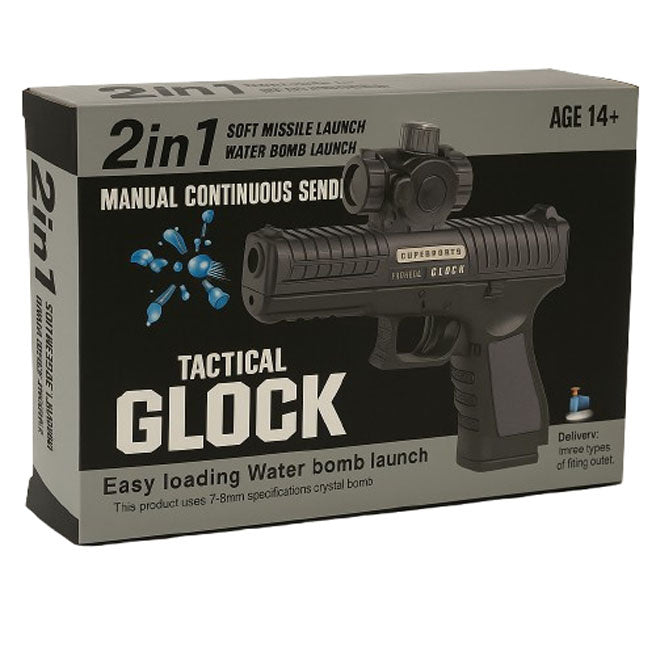 Pistol cu 6 gloanțe moi și gel, verde, cod 929203