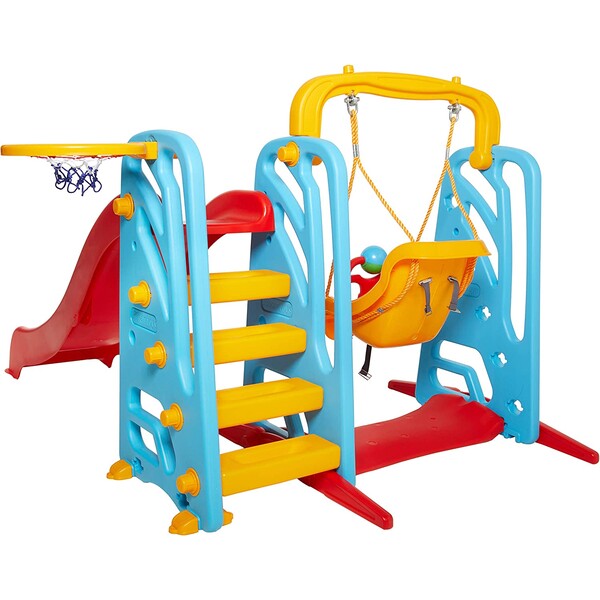 Tobogan cu leagăn și coș de baschet ”Cute” 177 × 207 × 127 cm, 06141