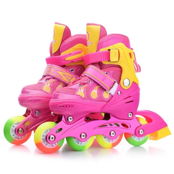 Розовый роликовый набор с подсветкой 31-34 S_74817