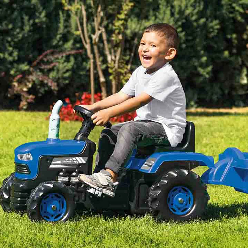 Tractor cu pedale și remorcă albastru, Dolu (8253) 53 x 143 x 45 cm